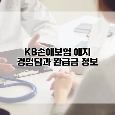 KB손해보험 해지 경험담과 환급금 정보