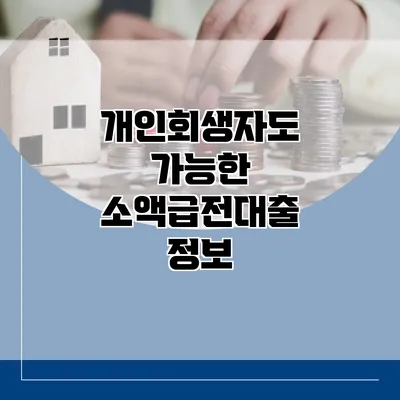 개인회생자도 가능한 소액급전대출 정보
