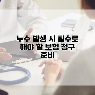 누수 발생 시 필수로 해야 할 보험 청구 준비