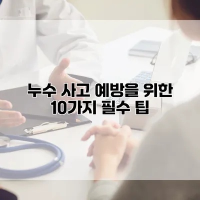누수 사고 예방을 위한 10가지 필수 팁