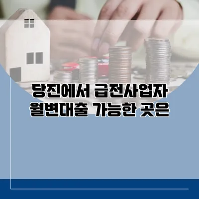 당진에서 급전사업자 월변대출 가능한 곳은?