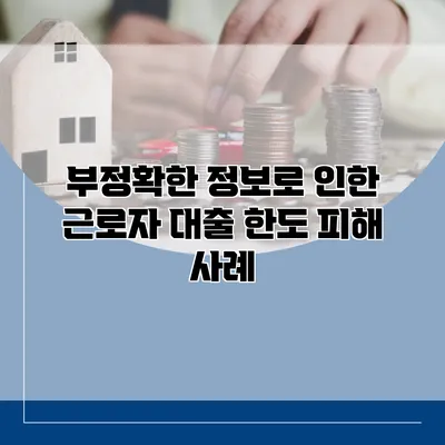 부정확한 정보로 인한 근로자 대출 한도 피해 사례