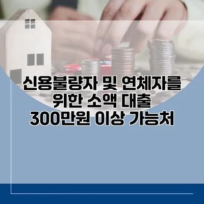 신용불량자 및 연체자를 위한 소액 대출 300만원 이상 가능처