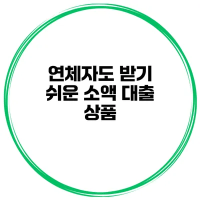 연체자도 받기 쉬운 소액 대출 상품