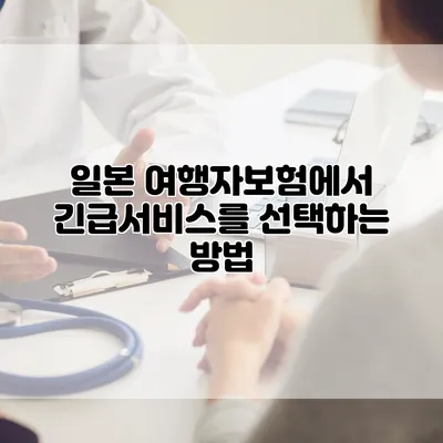 일본 여행자보험에서 긴급서비스를 선택하는 방법