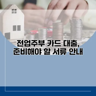 전업주부 카드 대출, 준비해야 할 서류 안내