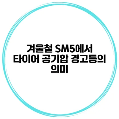 겨울철 SM5에서 타이어 공기압 경고등의 의미