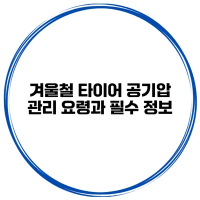 겨울철 타이어 공기압 관리 요령과 필수 정보